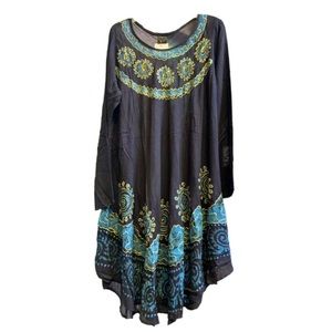 Floral Batik Tunic - Blue